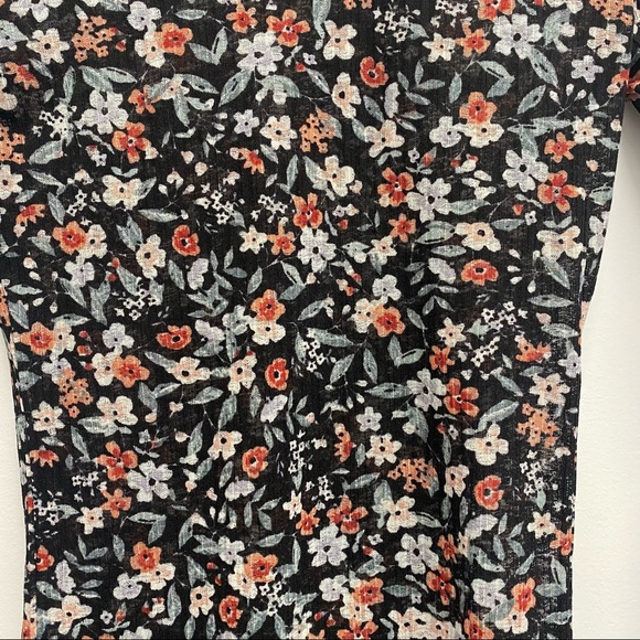 DYNAMITE FLORAL HIGH NECK LONG SLEEVE TOP / FALL / SIZE XS - Picture 3 of 6
